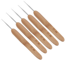 20Pcs Multi Wooden Hairdressing Crochet Hooks for Dreadlocks Braiding