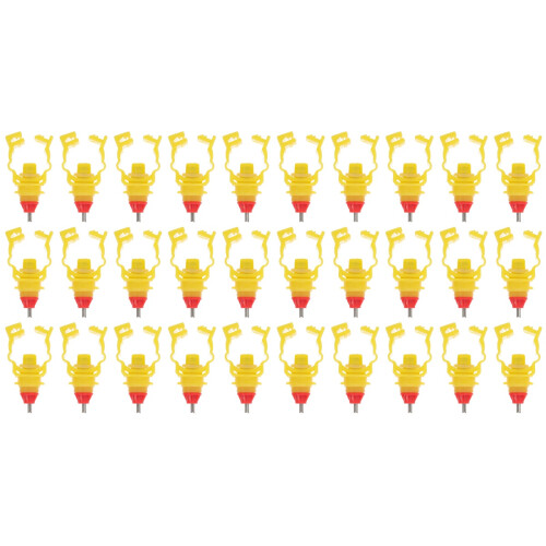 40Pcs Automatic Poultry Water Feeder Yellow Chicken Drinker for Birds 1