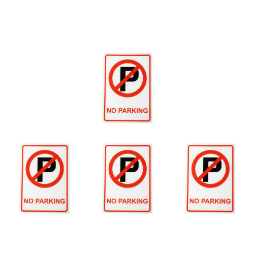 4Pcs Durable Acrylic No Parking Plastic Sign Warning for Homes 1