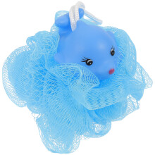 4St Blauwe Bad Scrubber Met Zachte Pe Mesh En Dieren Voor Kids
