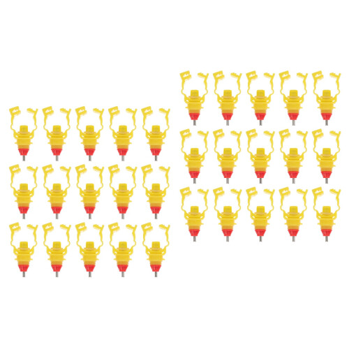 40Pcs Automatic Poultry Water Feeder Yellow Chicken Drinker for Birds 2