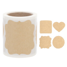 3Pcs Festival Gift Wrapping Stickers Khaki Kraft Paper Self-Adhesive
