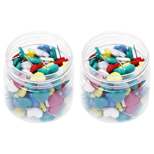 200Pcs Assorted Color Push Pins for Bulletin Board Map and Drawing Use 1