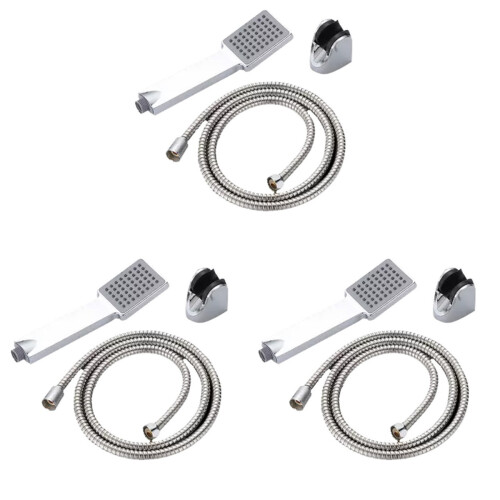 9Pcs Easy Install Silver Shower Head Sprinkler Handheld Adjustable 1