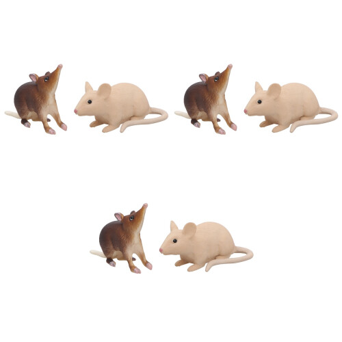 6Pcs Plastic Animal Model Toys Assorted Color for Teaching Kids 1