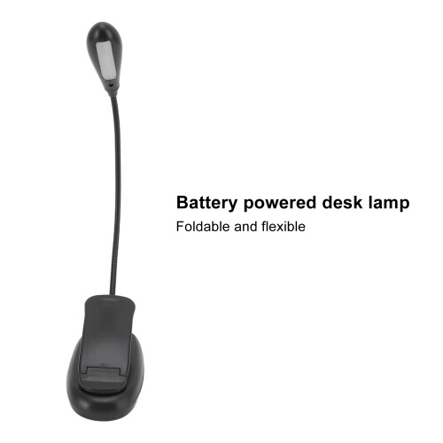 Adjustable Black Clip Lamp 9 Light Levels 7 Lamps Foldable USB Rechargeable LED 2