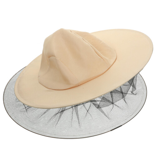 2Pcs Protective Beekeeping Hat White Round Cap Neck Shoulder Cover