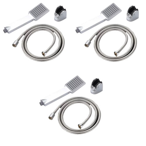 9Pcs Easy Install Silver Shower Head Sprinkler Handheld Adjustable 2