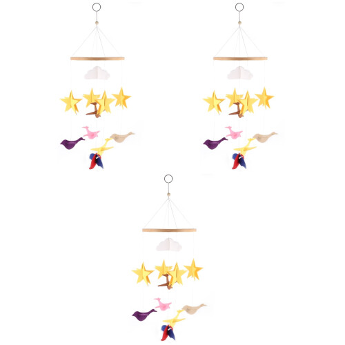 3Pcs Durable Felt Wind Chime Charm Hanging Pendant for Crib Decor 2