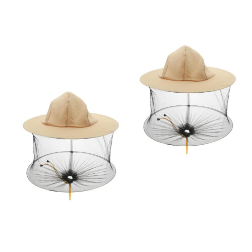 2Pcs Protective Beekeeping Hat White Round Cap Neck Shoulder Cover 1