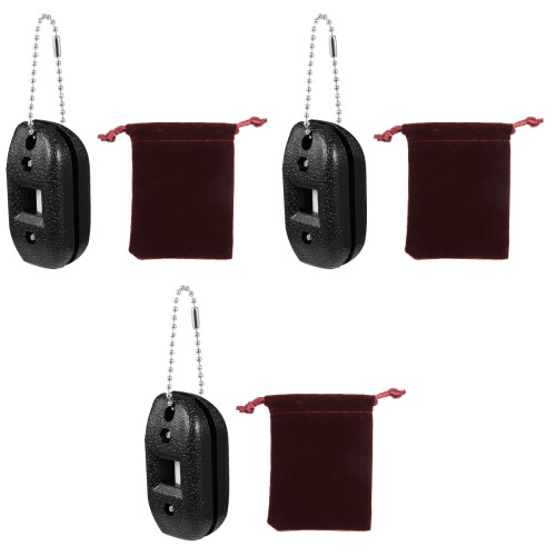 3Pcs Ice Skate Conditioner Black Adjustable Sharpener with Carry Chain 2
