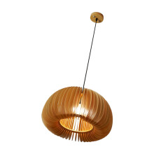 4Pcs Yellow Wooden Pendant Lamp Nordic Style Single Head Ceiling Light