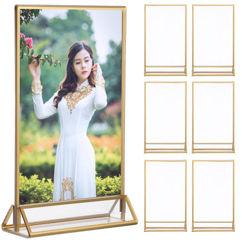 12Pcs Acrylic Clear Sign Holders Document Displays