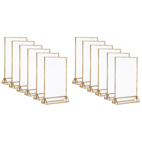 12Pcs Acrylic Clear Sign Holders Document Displays 1
