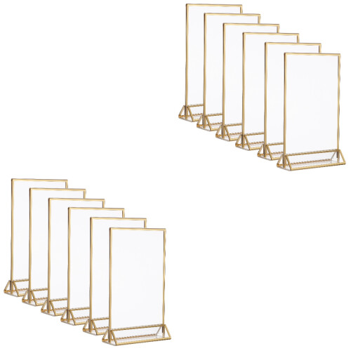 12Pcs Acrylic Clear Sign Holders Document Displays 2