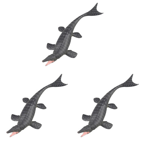 3Pcs Durable Grey Plastic Dinosaur Models for Decorative and Gift Use 1