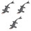 3Pcs Durable Grey Plastic Dinosaur Models for Decorative and Gift Use 3