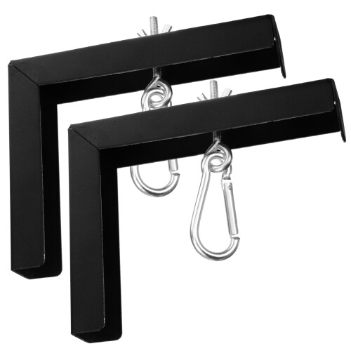 8Pcs Black Metal Projector Screen Bracket L-Shaped Wall Mount Hooks 2