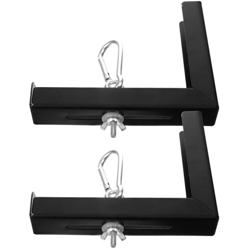 8Pcs Black Metal Projector Screen Bracket L-Shaped Wall Mount Hooks