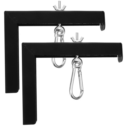 8Pcs Black Metal Projector Screen Bracket L-Shaped Wall Mount Hooks 1
