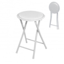PVC Foldable Stool with Safety Lock White 30x30x45 cm Portable Folding Step Stool Kitchen Bathroom Home