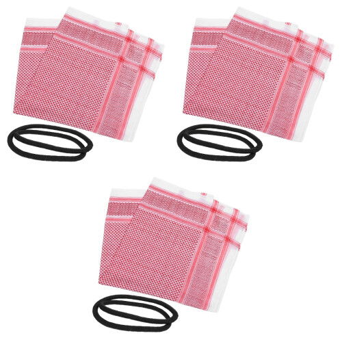 3Pcs Arab Headscarf Men Shemagh Neck Wrap Polyester Assorted Colors 2