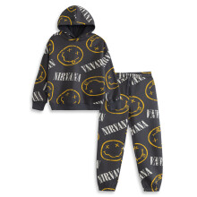 (7-8 Years) Nirvana Sweatshirt and Joggers Set (Unisex Kids Grey)