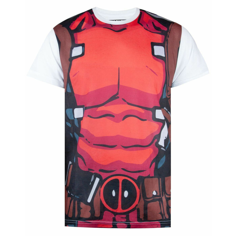 Marvel (Medium) Short Sleeved T-Shirt (Mens ) Red
