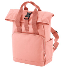 (One Size, Blush Pink) Bagbase Mini Recycled Twin Handle Backpack