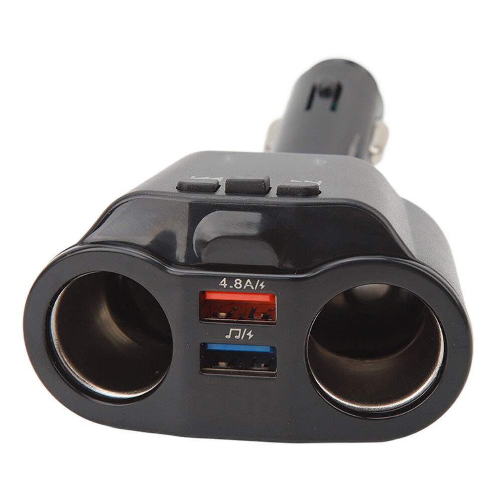 Bluetooth 2 Socket Cigarette Lighter Splitter With Dual Usb & Mp3 Player 4621379007986