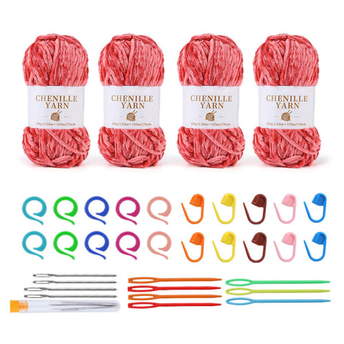 Ensemble de fils à Crochet doux pour bébé, 4-Ensemble chenille 8