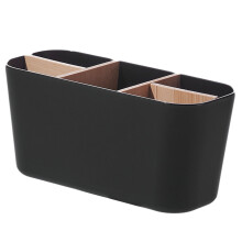 Toothbrush Organizer with 5 Compartments Storage-Black