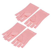 Pink Fingerless UV Protective Gloves for Nail Art & Outdoor Activities