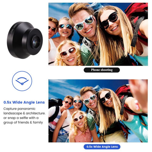 NEEWER HD 18mm Wide Angle Lens for - 100 View, 0.5X Magnification, for 17mm Threaded Clamp 1
