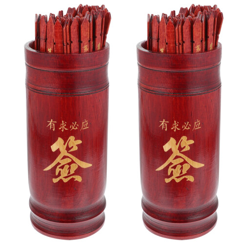 2Ensembles Accessoires Divination Bouddhiste Bois Rouge Jeu Familial 2