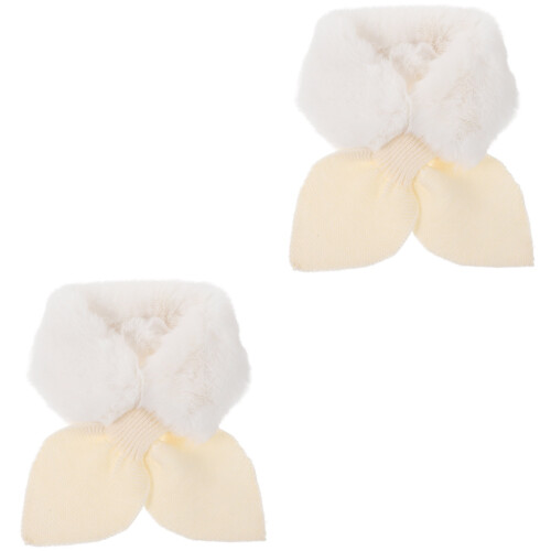 2Pièces Écharpe Beige Douce Hiver Style 2
