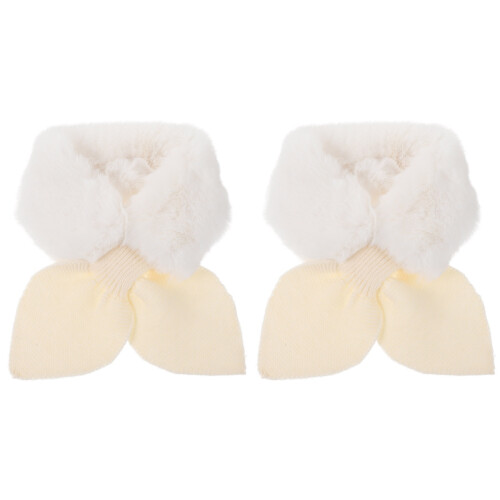2Pièces Écharpe Beige Douce Hiver Style 1