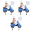 3Pièces Crochet Mural Double Bleu Support Décor Maison 4