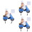 3Pièces Crochet Mural Double Bleu Support Décor Maison 7