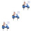 3Pièces Crochet Mural Double Bleu Support Décor Maison 6