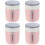 4Pièces Bols Isolants Rose Pour 7