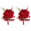 2Pièces Accessoire Mariage Boutonnière Rouge Résistante Chic 4