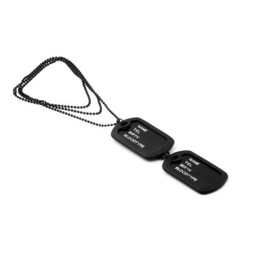 3Pièces Dog Tags Noir Personnalisables Pour Grands