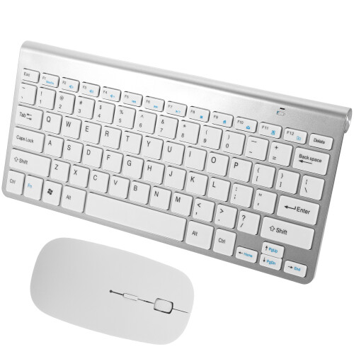 3Sets Wireless Keyboard Mouse Combo Silver Quiet Space-Saving Design 2