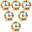 6Pcs Wood Clock Toy Kids Educational Number Shape Puzzle Assorted 8