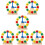 6Pcs Wood Clock Toy Kids Educational Number Shape Puzzle Assorted 11