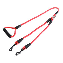 3Pcs Red Pet Dog Pulling Strap Double Head Design Traction Rope