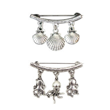 6Pcs Elegant Silver Alloy Shawl Clips for Sweaters and Jackets