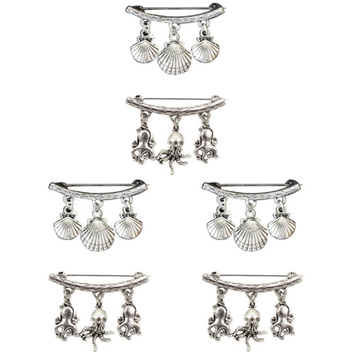 6Pcs Elegant Silver Alloy Shawl Clips for Sweaters and Jackets 1