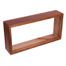 5Pcs Light Brown Wood Shadow Boxes Display Case Acrylic Picture Frames